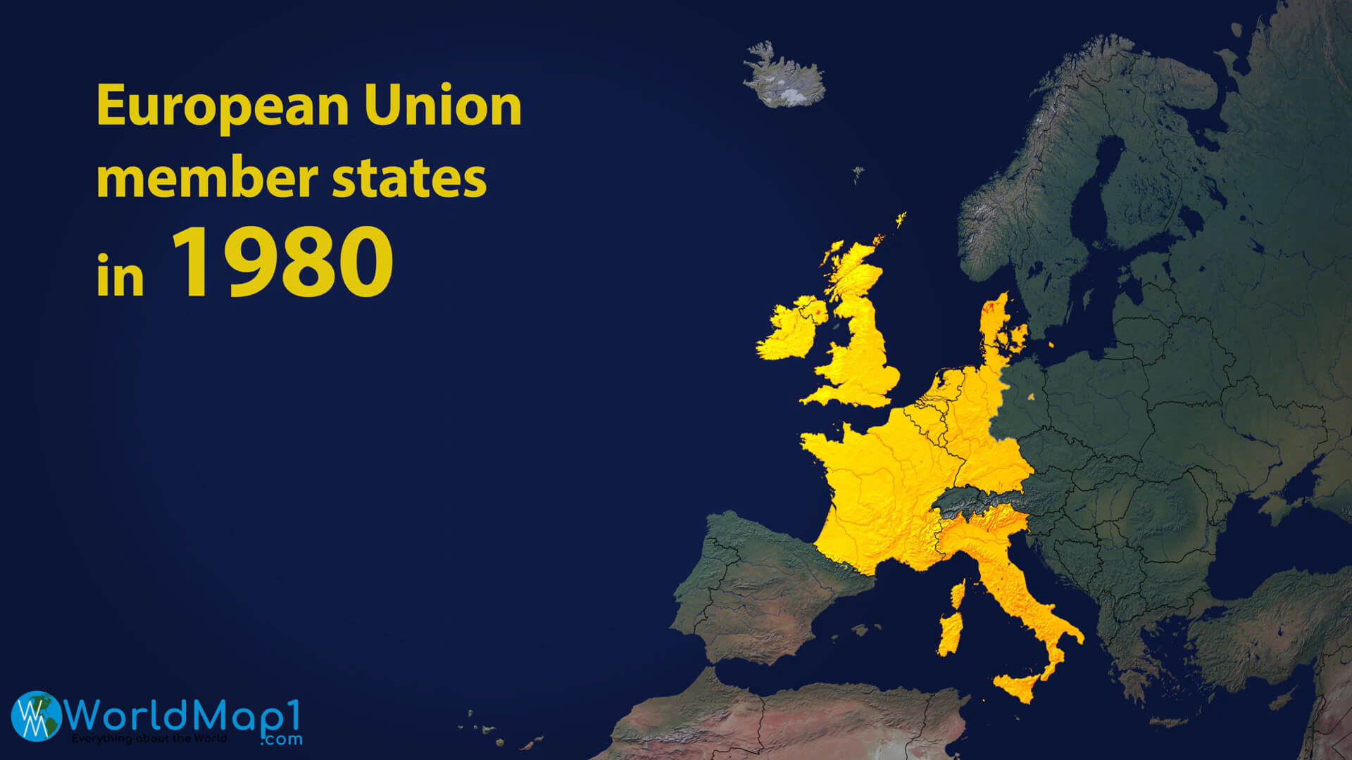 EU Members States Map in 1980